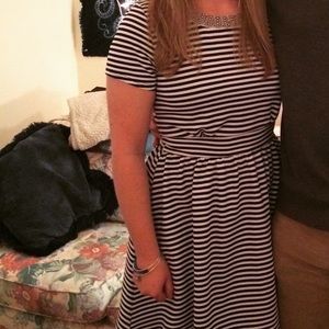 EUC Black & White Striped Dress from Francesca’s
